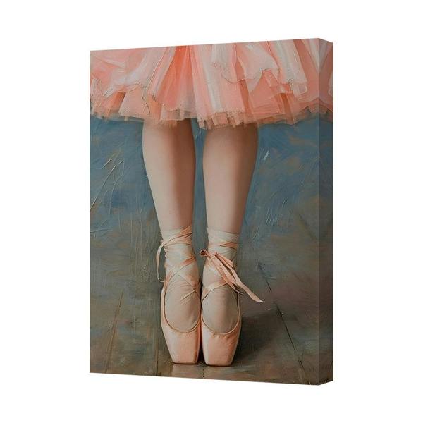 Benjamin Tate Design Ballet Dancer Legs In Pink Tutu And Pointe Shoes Canvas Art Print