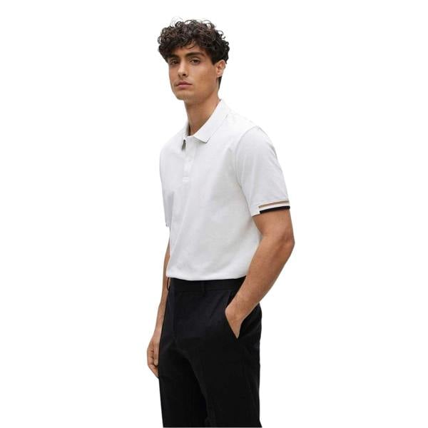 Boss Mens Parlay 147 Polo Shirt - White - 
