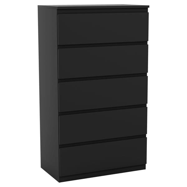 Vida Designs Denver 5 Drawer Chest, Black