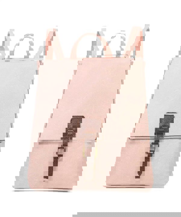 Kitise Retro Style Buckle Closure Faux Leather Backpack