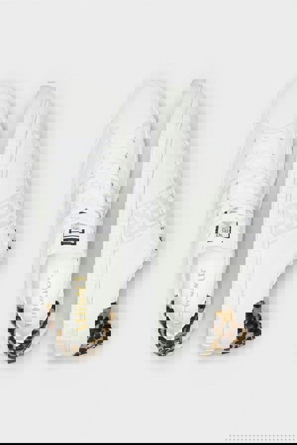 Versace Greca Pony-Effect Sneakers White