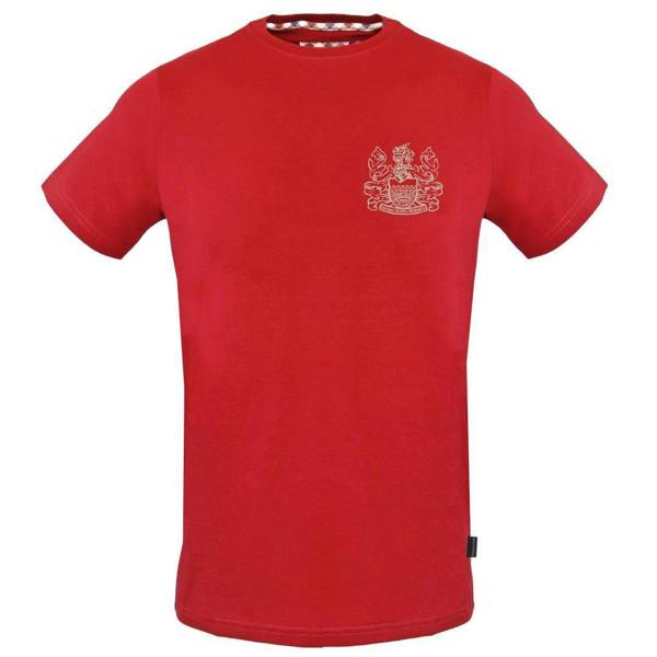 Aquascutum Mens Aldis Stitched Logo T-Shirt - Red - 