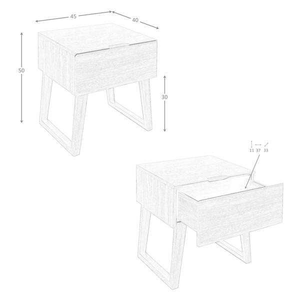 Angel Cerdá Bedside Table Walnut 7005
