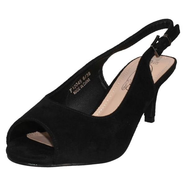Spot On Ladies Spot On Peep Toe Buckle Sling Wide Fitting Sandals F12045