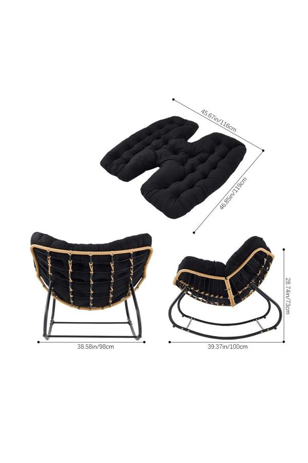 Living and Home Fleece Fabri Modern Rocking Chair with Cushion