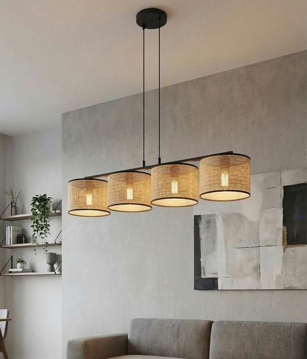 Emibig ECO Pendant Lamp 4 x E27 Black / Rattan