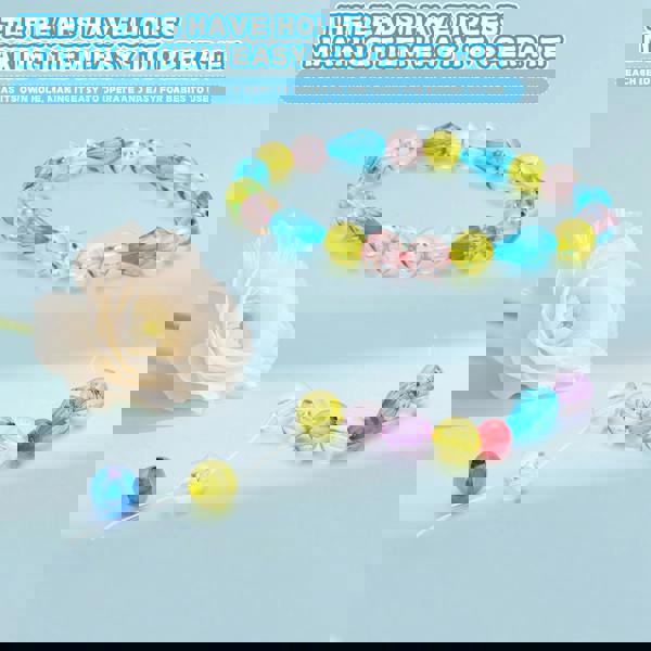 deAO Toys DIY Crystal Jewelry Craft Set for Girls Bake-Free Watercolor Painting Kit with Cartoon Pendants Arts & Crafts Gift Creative Handmade