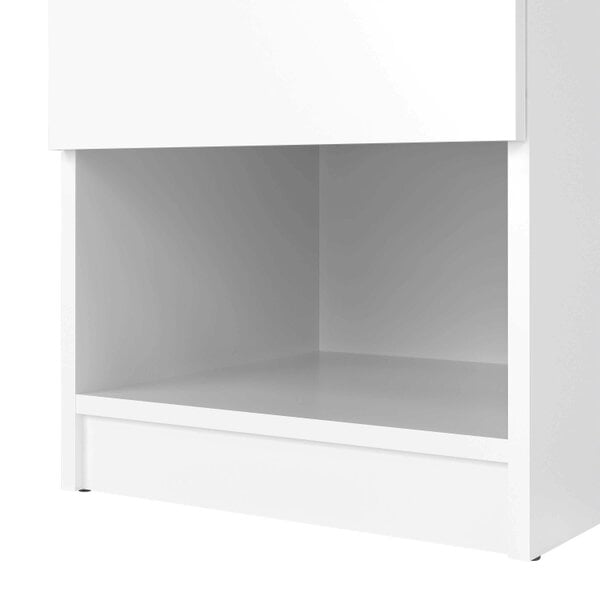 Wyld Haus Budapest White Wooden Bedside Table 1 Drawer 1 Shelf