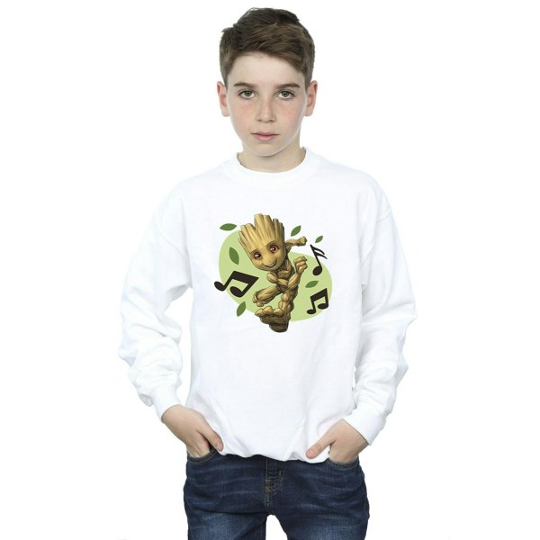 Marvel Boys Guardians Of The Galaxy Groot Musical Notes Sweatshirt - White