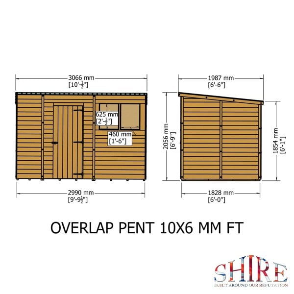 Shire Overlap Pent 10x6 Storage Shed - Best Shed