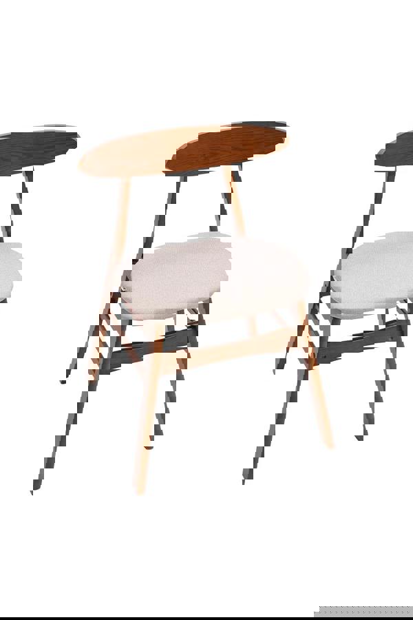 Living and Home 2 x Wooden Frame Linen Dining Chair