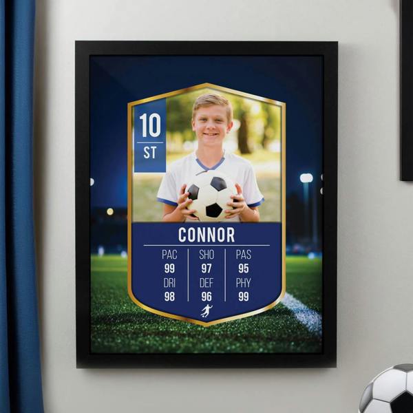 Personalised Photo Upload Framed Football Print - close-up detail