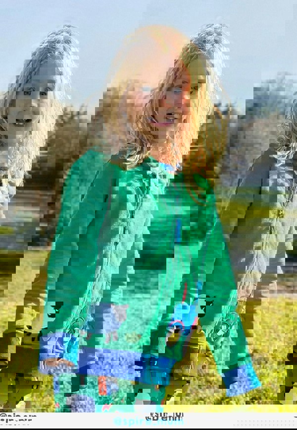 Organic Hillside Applique Hoodie - Toby Tiger