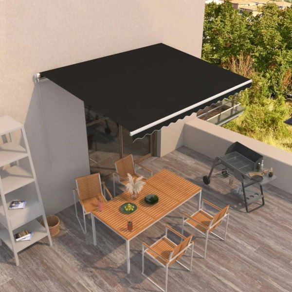 Berkfield Manual Retractable Awning 400x350 cm Anthracite