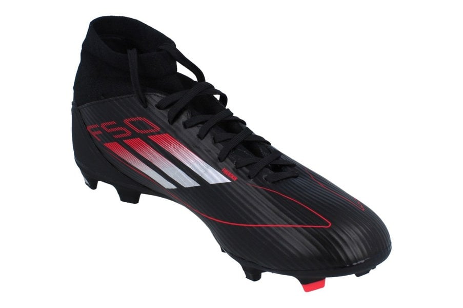 Adidas F50 League Mid Fg/Mg Mens Football Boots  JI0435 - Black Iron Metallic Red - Photo 3