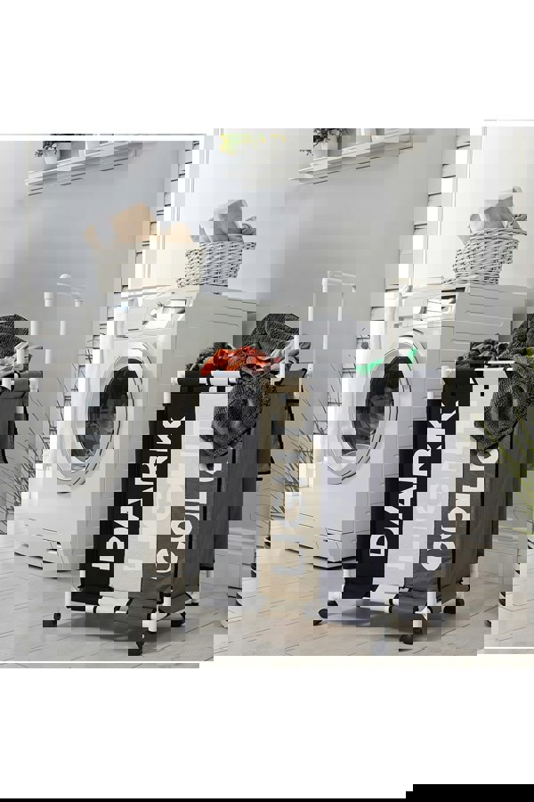 Living and Home 110L 3-Section Laundry Basket with Lid and Wheels