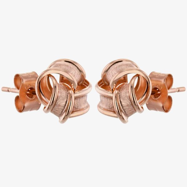 T. H. Baker 9ct Rose Gold Knot Stud Earrings E39-5009-R