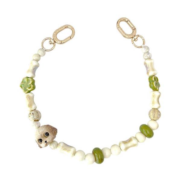 Nimmy Friends Nimmy Big Eye Cute Pet Teddy Mobile Phone Chain Bag Charm Ceramic Bracelet Brown - N-XDY-SL-014