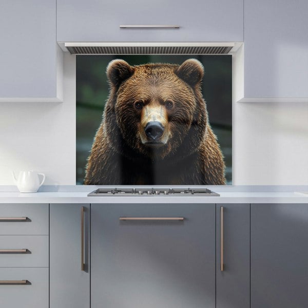 Warren Reed Grizzly Bear Glass Kitchen Splashback - 00018