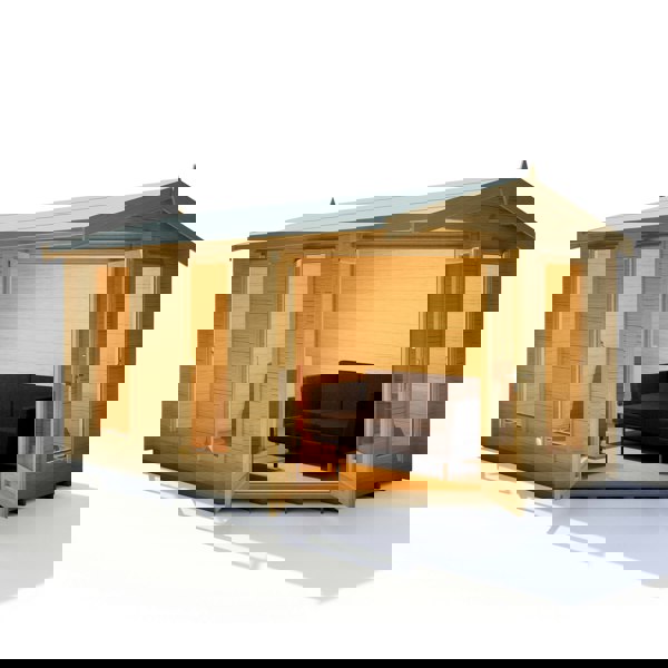 Shire 10x14 Lambridge Corner log cabin 28mm logs - Best Shed