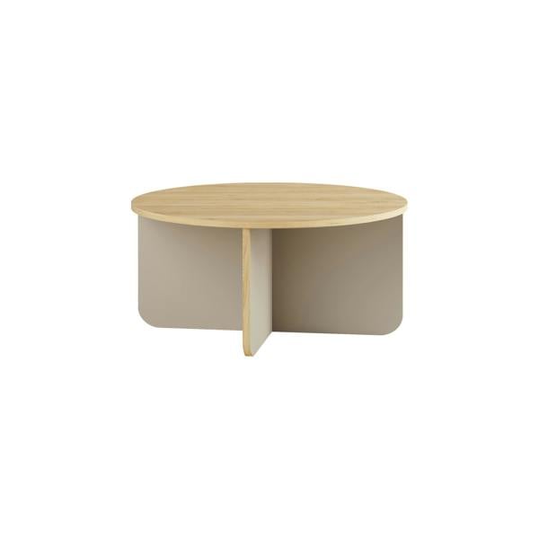 Decortie Hillary Modern Round Soft Coffee Table 80cm Circle Centre Table Curved Design Legs for Living Room,Office