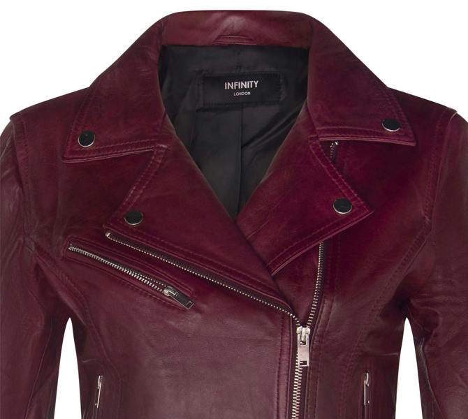 Womens Classic Leather Brando Biker Jacket-Loughton - Upperclass Fashions 