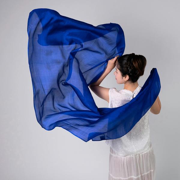 Royal Blue Silk Scarf – Hand-Dyed Mulberry Silk, Eid & Evening Wrap
