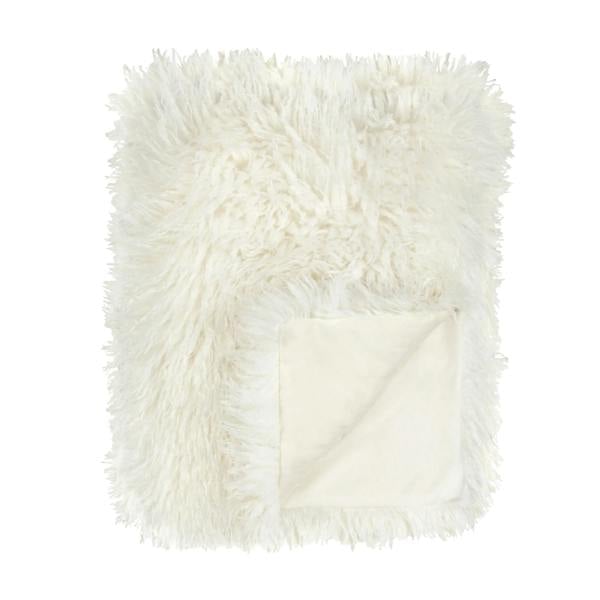 Furn Rowan Faux Fur Throw - Ecru