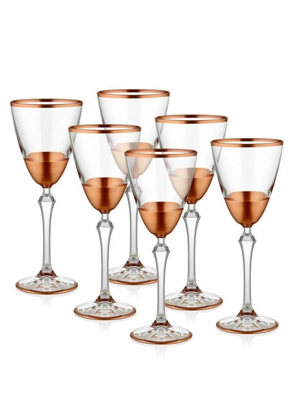 Rozi Glam Collection Copper Wine Glasses (Set of 6)