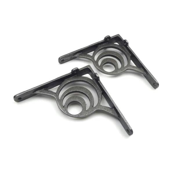 A Pair of Antique Cast Iron Lunar Shelf Brackets - 150mm x 150mm