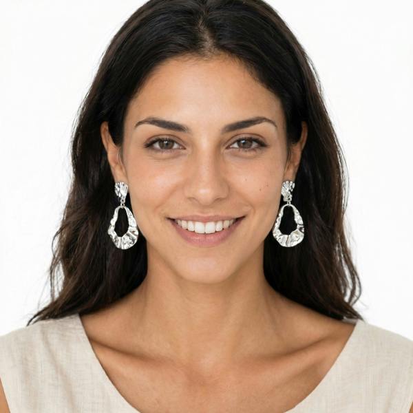 Gold Trip Rippled Hoop Clip On Earrings