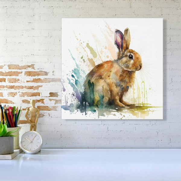 Warren Reed Rabbit Splash Watercolour Canvas