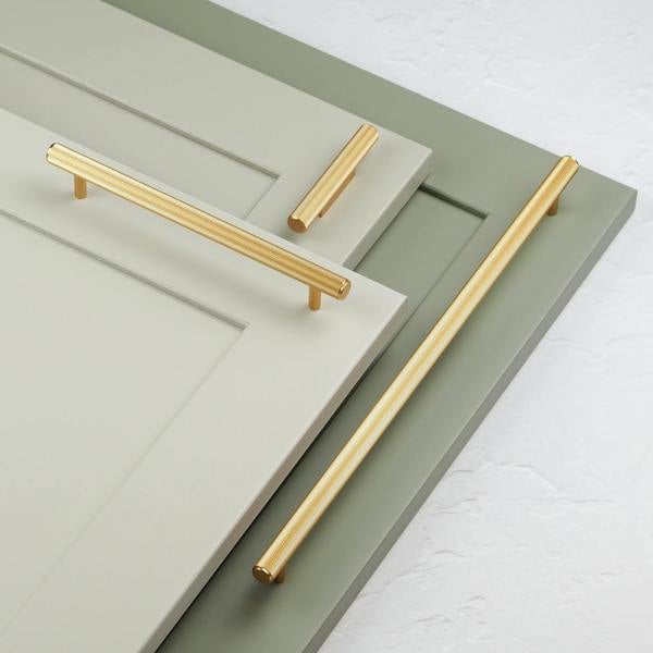 Handle & Home Gold Brass Reeded Handles