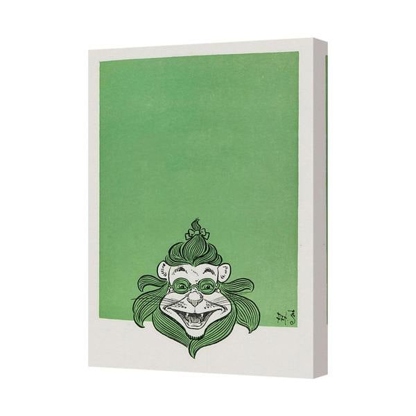 Benjamin Tate Design Canvas 9120 Green Monkey Face Art Print For Living Room Decor