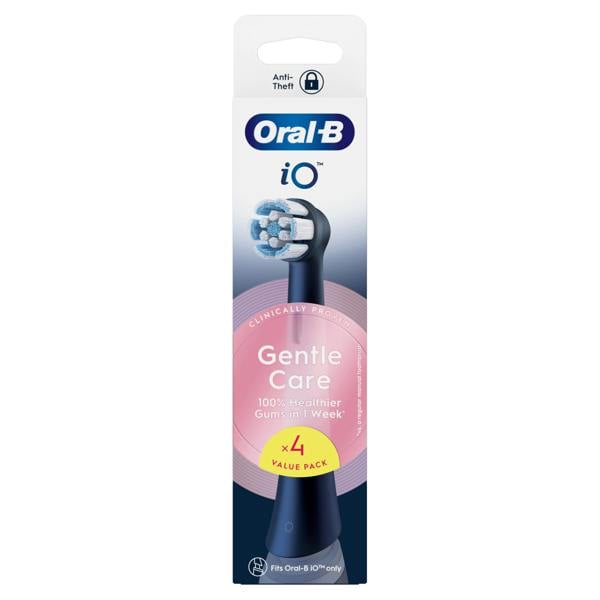 Oral-B iO Series Gentle Care Black, Original Brush Heads, for Sensitive Gums, 4