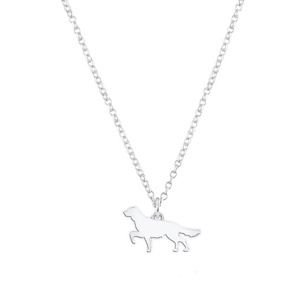 Mylee London English Setter Silhouette Silver Necklace - Personalised