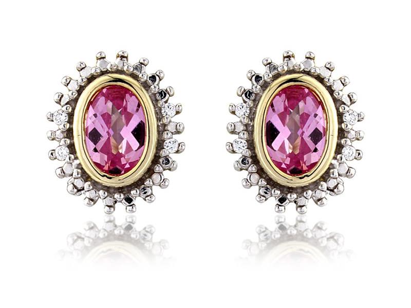 Cooksongold 925 Sterling Silver Crystal Birthstone Stud Earrings, 4mm Round