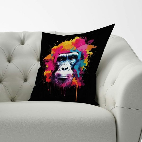 Warren Reed Multi Coloured Monkey Face Cushions