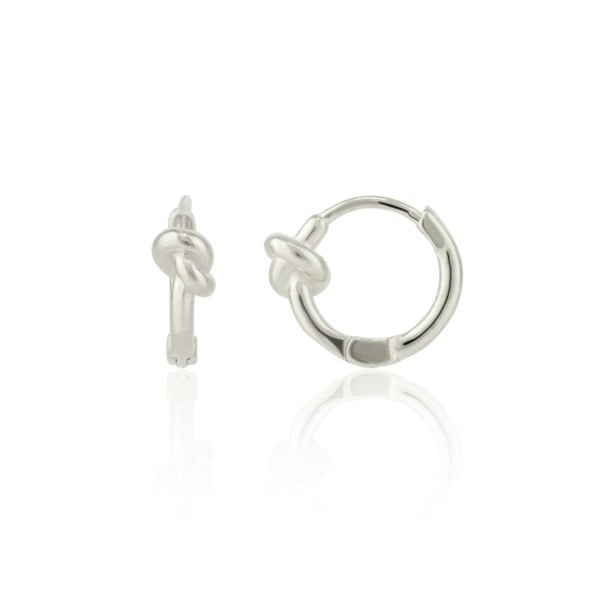 Spero London Knot Hoop Sterling Silver Earrings