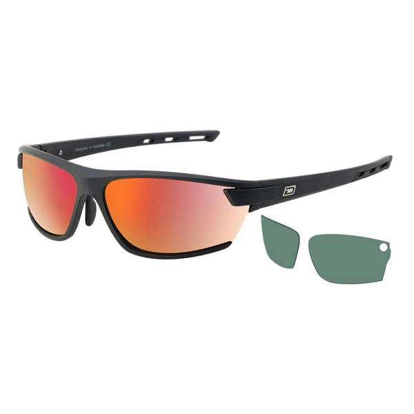 Dirty Dog EVOLVE X2 - Satin Black with Red Fusion Mirror Lens