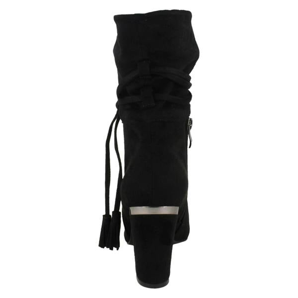 Spot On Ladies Spot On Tassel Trim Calf Boots