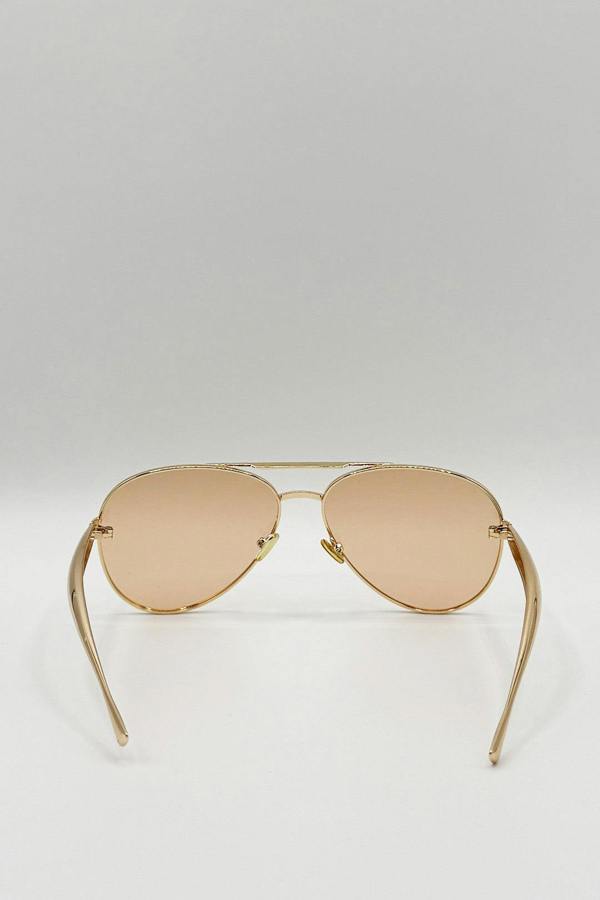 SVNX Metal Aviator Sunglasses With Chunky Arm