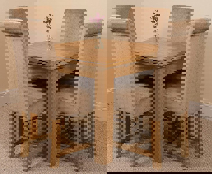 That's Furniture Richmond Small Extending Oak Dining Set with Washington Fabric Chairs