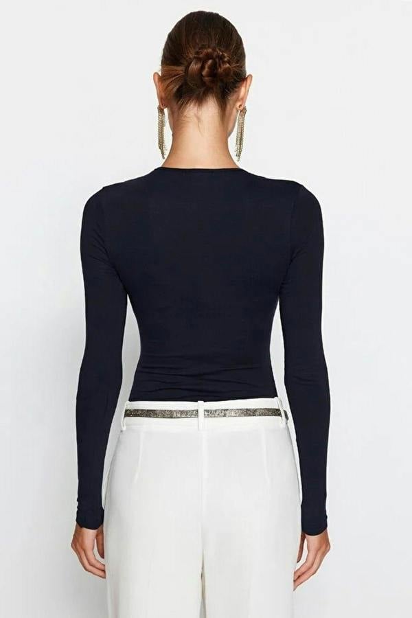 WOVCOR Deep V-Neck Knit Bodysuit