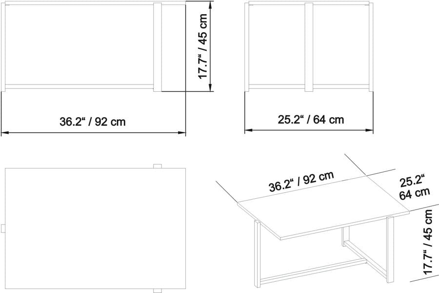 Decorotika Merideths 92 cm Coffee Table