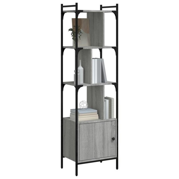 Berkfield Bookcase with Door Grey Sonoma 44.5x30x154.5 cm Engineered Wood