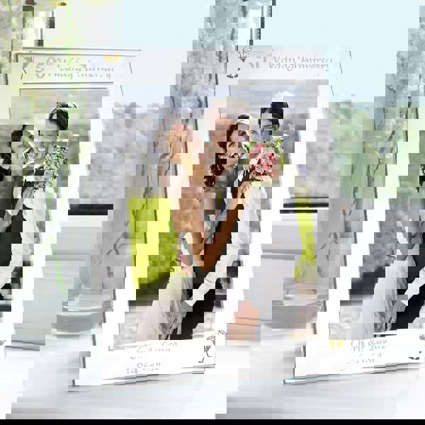 Personalised Memento Company Personalised Silver 5x7 50th Wedding Anniversary Photo Frame