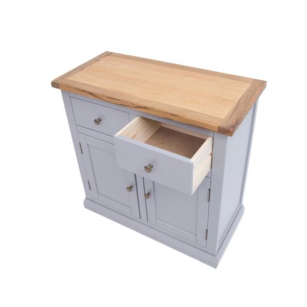 Cabinet Bits Rocca Grey 2 Drawer 2 Door Sideboard Brass Knob