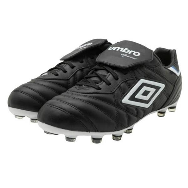 Umbro Mens Speciali Eternal Team HG Leather Football Boots - Black/White/Royal Blue