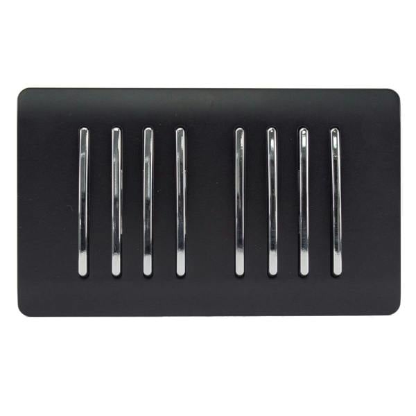 Trendi Switch 8 Gang 1 or 2 Way Light Switch in Matt Black